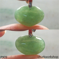Small green jade heart pendant