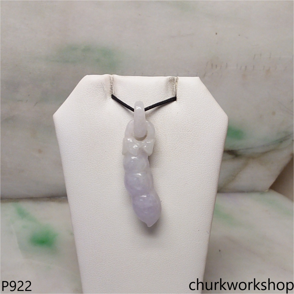 Light lavender jade bean pendant