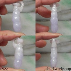Light lavender jade bean pendant