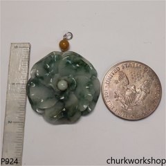 Flower jade pendant