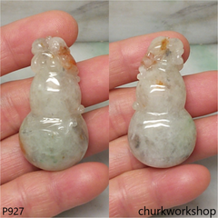 Multi-color jade gourd pendant
