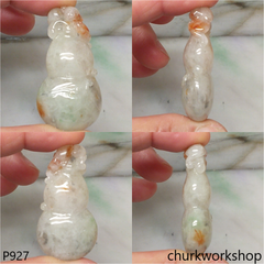 Multi-color jade gourd pendant