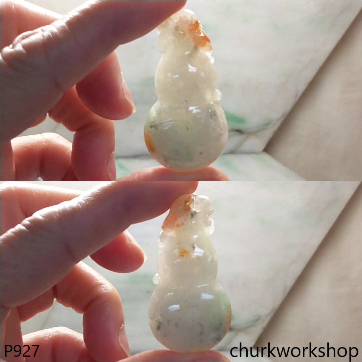 Multi-color jade gourd pendant
