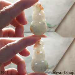Multi-color jade gourd pendant
