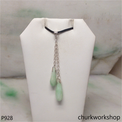 Light green double rain drop pendant