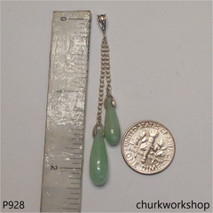Light green double rain drop pendant