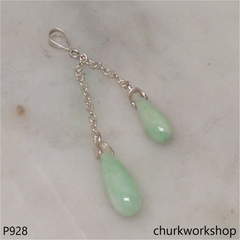 Light green double rain drop pendant