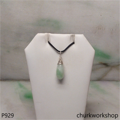 Light green rain drop pendant