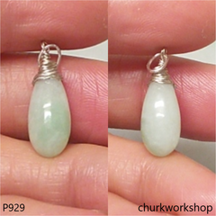 Light green rain drop pendant