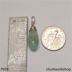 Light green rain drop pendant