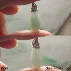 Light green rain drop pendant