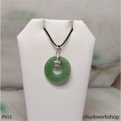 Green jade Donut pendant