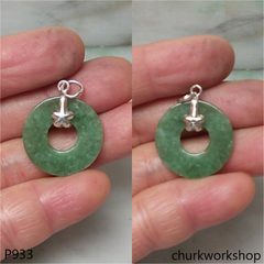 Green jade Donut pendant