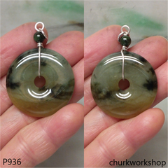 Multi color jade donut pendant