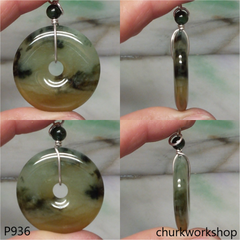 Multi color jade donut pendant