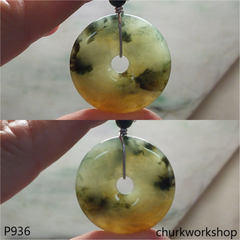 Multi color jade donut pendant