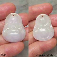 Pink lavender jade happy Buddha