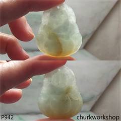 Light green jade happy Buddha pendant