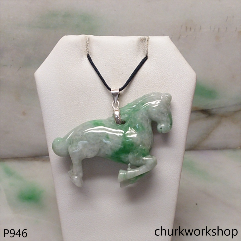 Running jade horse pendant