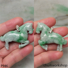 Running jade horse pendant