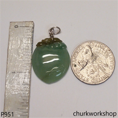 Light greenjade peach pendant