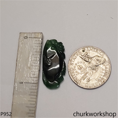 Dark green jade fish pendant