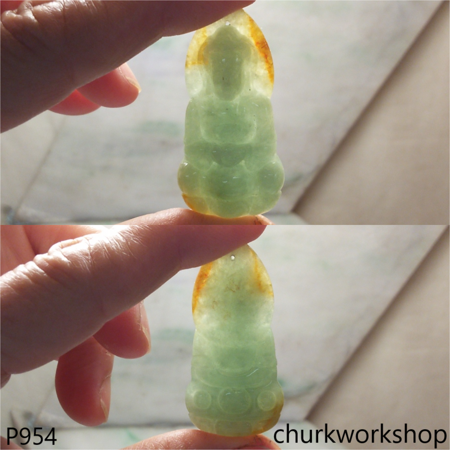 Green jade Buddha
