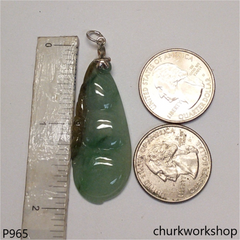 Light green jade bean pendant