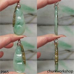 Light green jade bean pendant