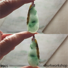 Light green jade bean pendant
