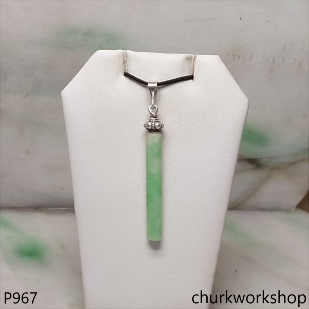 Light green jade bar pendant