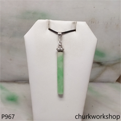 Light green jade bar pendant
