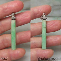Light green jade bar pendant