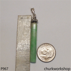 Light green jade bar pendant