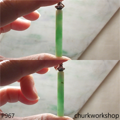 Light green jade bar pendant