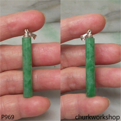 Green jade bar pendant