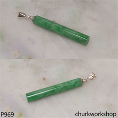 Green jade bar pendant