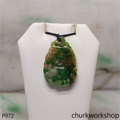 Multicolor jade dragon pendant