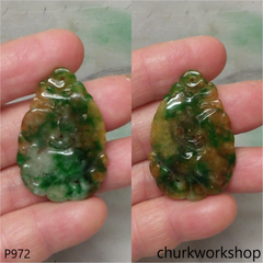 Multicolor jade dragon pendant