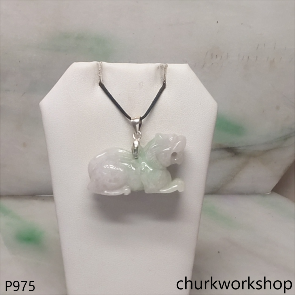 Light green jade tiger pendant