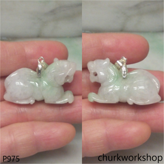 Light green jade tiger pendant