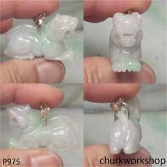 Light green jade tiger pendant