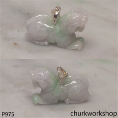Light green jade tiger pendant