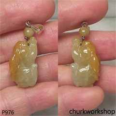 Brownish color jade rabbit pendant