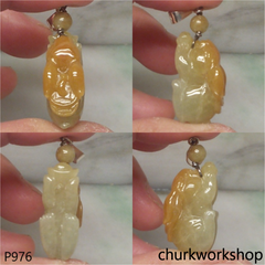 Brownish color jade rabbit pendant