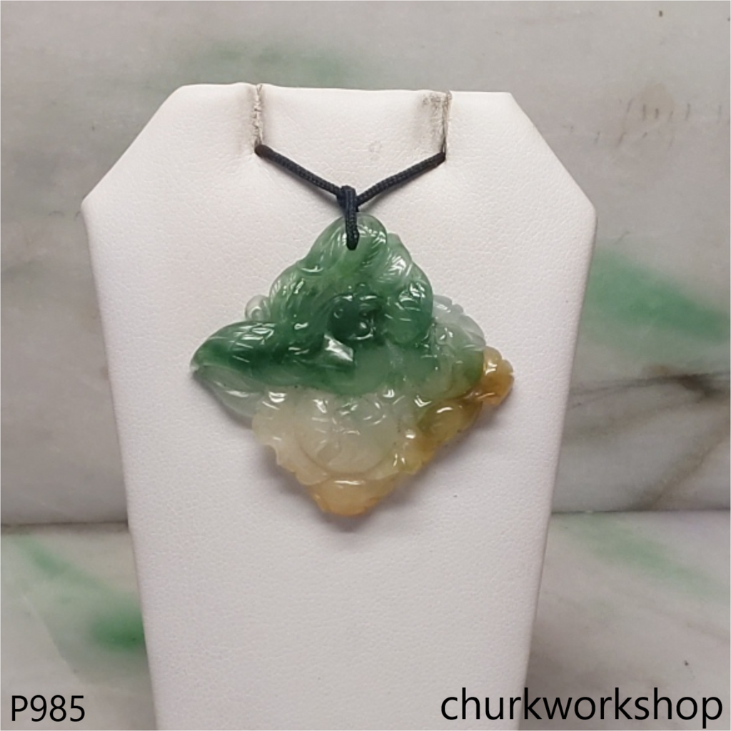 Multi color jade pendant