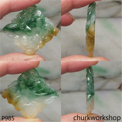 Multi color jade pendant