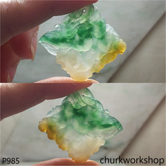 Multi color jade pendant