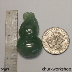 Bluish green jade gourd pendant