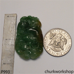 Green jade dragon pendant